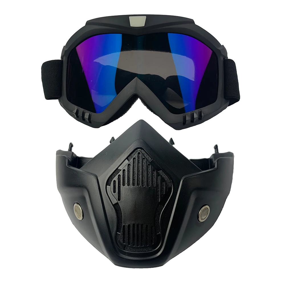 Men Women Ski Mask Snowmobile Skiing Goggles Windproof Motocross Protective Glasses Cycling Safety Goggles With Mouth Filter