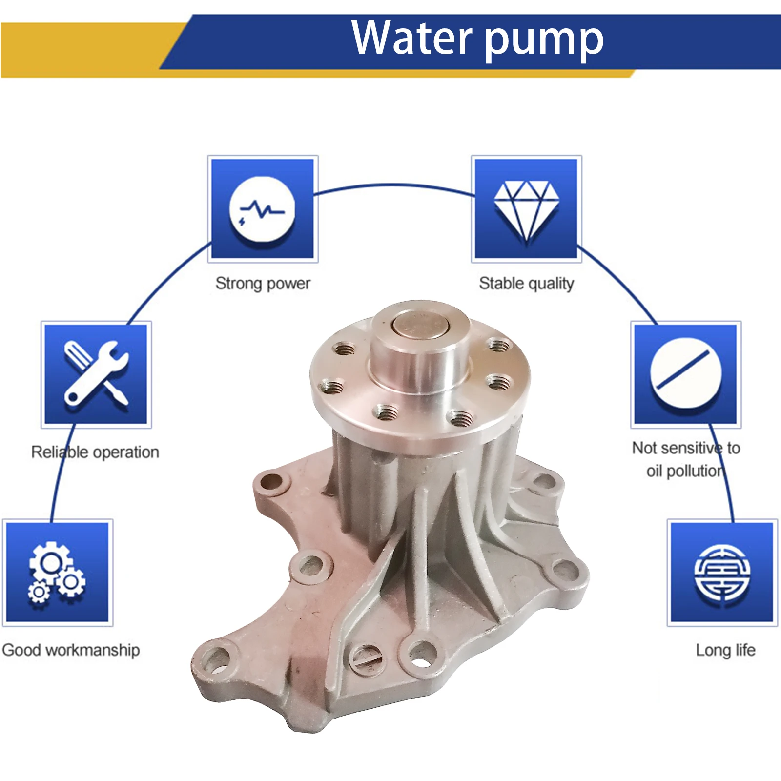 TOPVELSUN 8-97123330-1 8971233301 Water Pump Compatible with Isuzu 4JB1 4JH1 4JG1 4JG2 Engine Excavator Part