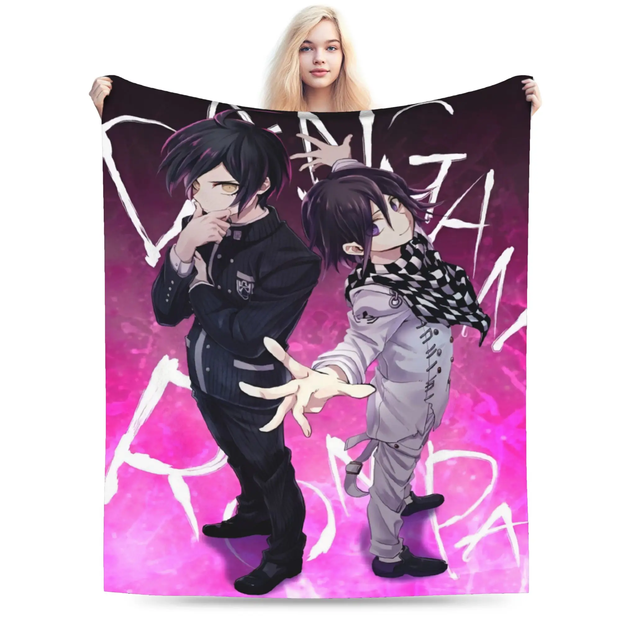 Danganronpa Warm Blanket Nagito Komaeda The Ultimate Boy Girl Plush Throw Blanket Couch Bed Flannel Bedspread Sofa Bed Cover