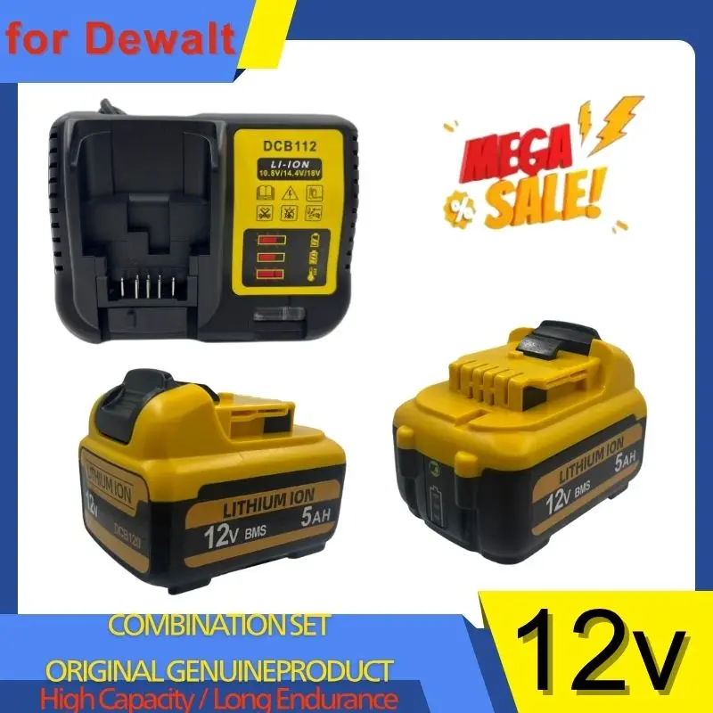 100% for Dewalt 12V battery,2000mAh Power Tool Battery, For DCB123 DCB125 DCB124 DCB122 DCD710 DCB12