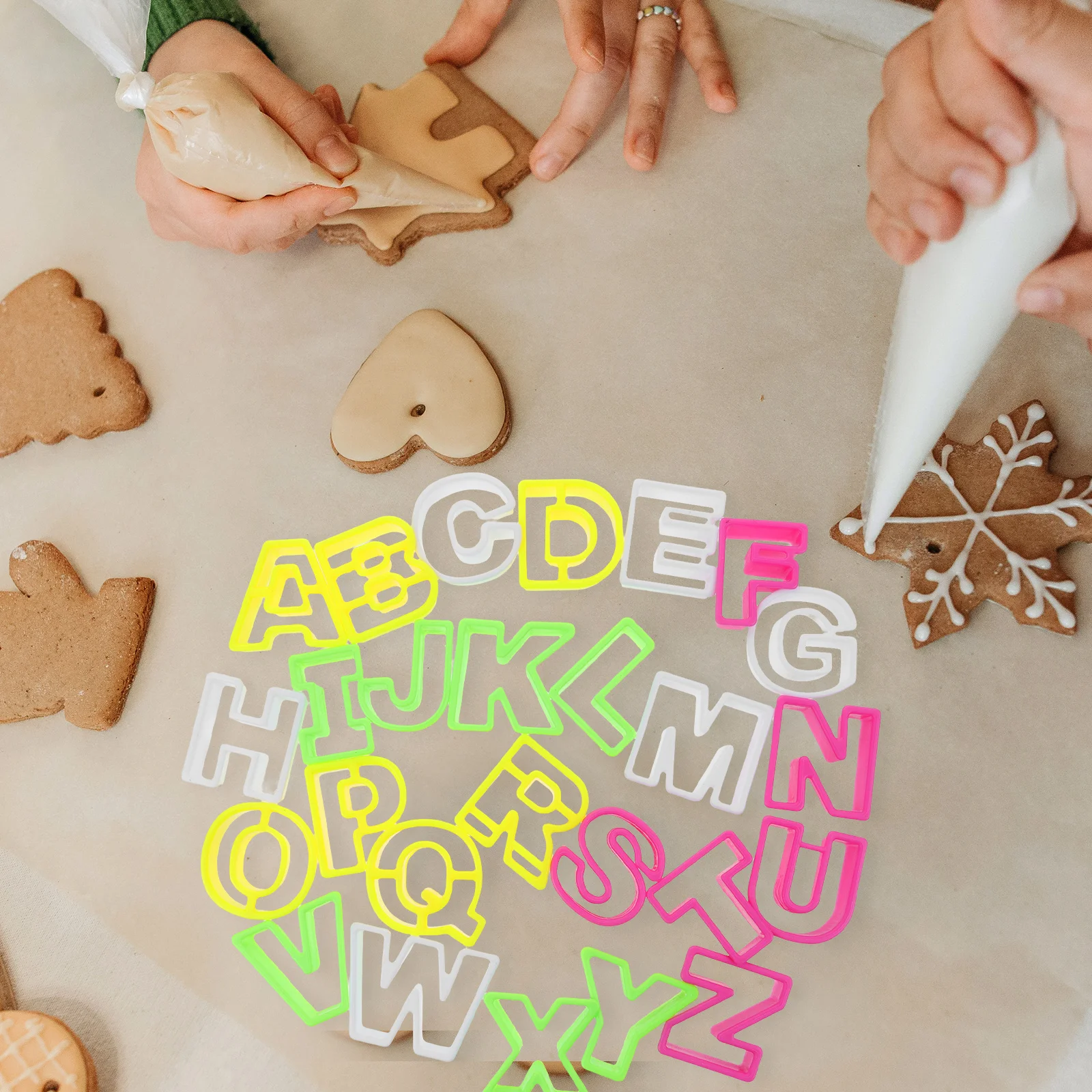 

26 pcs Alphabet Letter Cookie for Baking Decorations Easy Cleaning Homemade Cookies Cakes Fondant Mold Kitchen