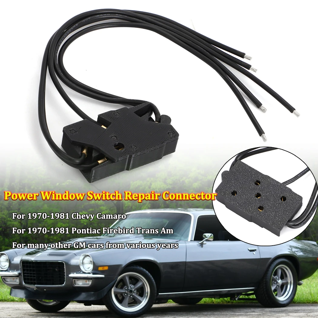 Para 1970-1981 Chevy Camaro Pontiac Firebird interruptor de ventanilla eléctrica conector reparación arnés en espiral