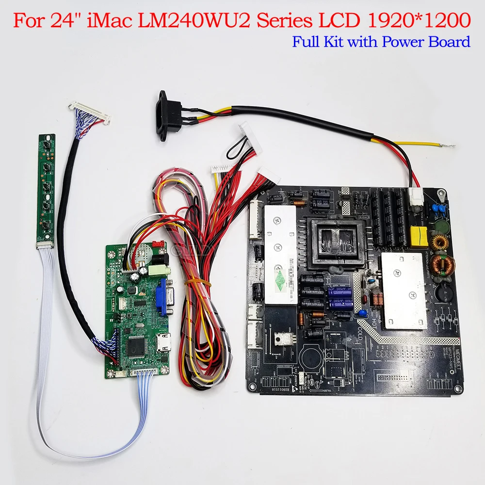 24inch Monitor Driver Kit For iMac LM240WU2-SLB3 LM240WU2-SLA1 HDMI+VGA LCD LED Screen Controller Driver Board with Power Board