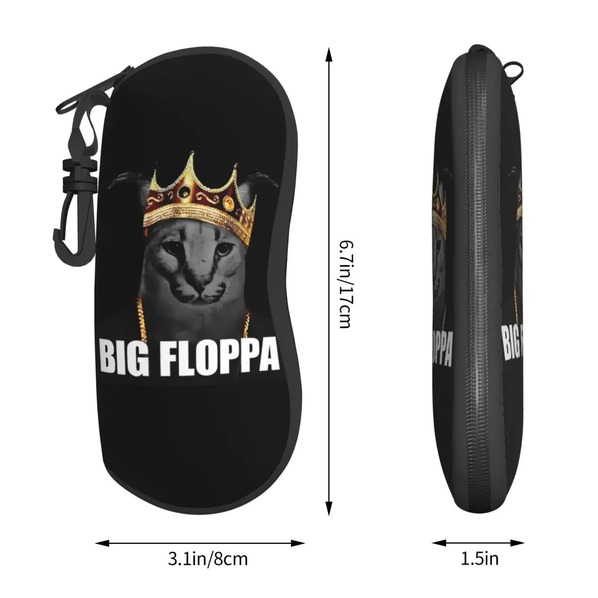 Custom Big Floppa Rapper King Shell Glasses Case Unisex Travel Cat Eyeglasses Case Sunglasses Protector Box image 3