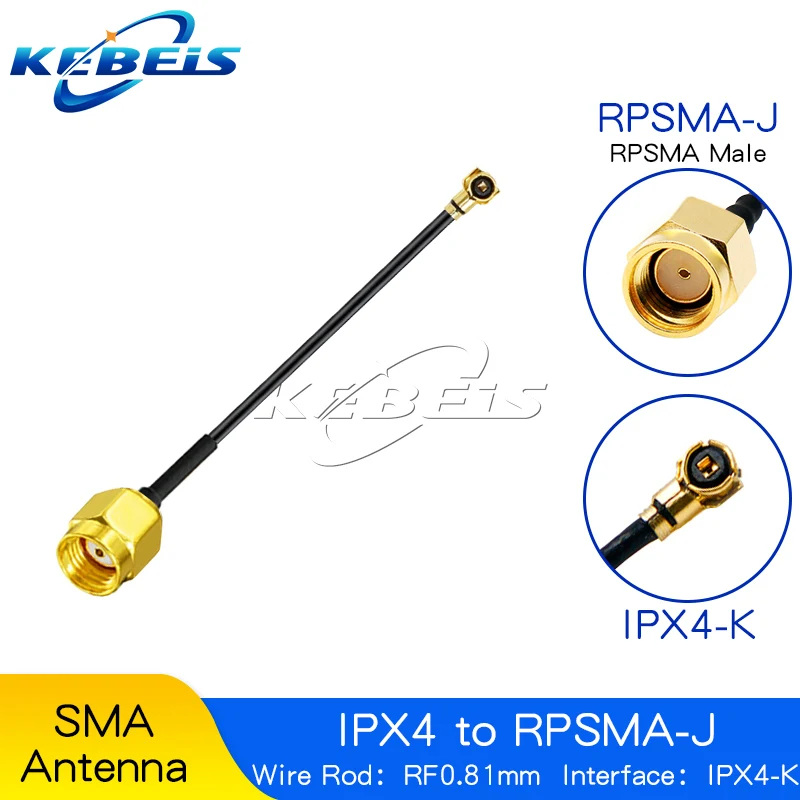 5 Stück RP-SMA zu U.FL IPX4 MHF4 Pigtail-Kabelantenne für NGFF M.2 9260 9560 8265 NGW mit Antennen für WLAN-Karten/Router