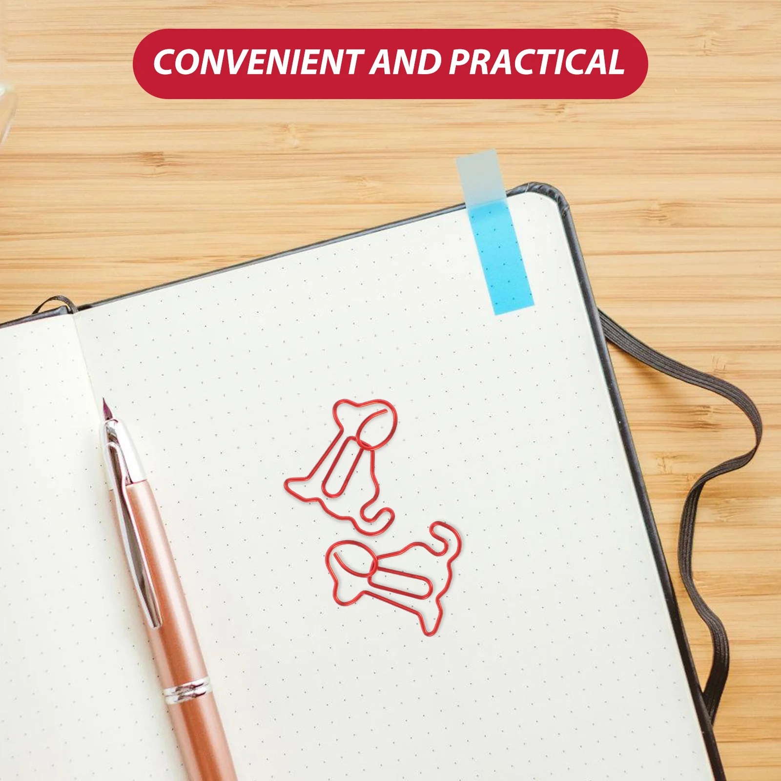 50 قطعة من مشابك الورق المصممة على شكل كلب جميل، إشارة مرجعية متعددة الوظائف وحامل ورق، مشابك معدنية ناعمة لمساحة العمل للدراسة #4