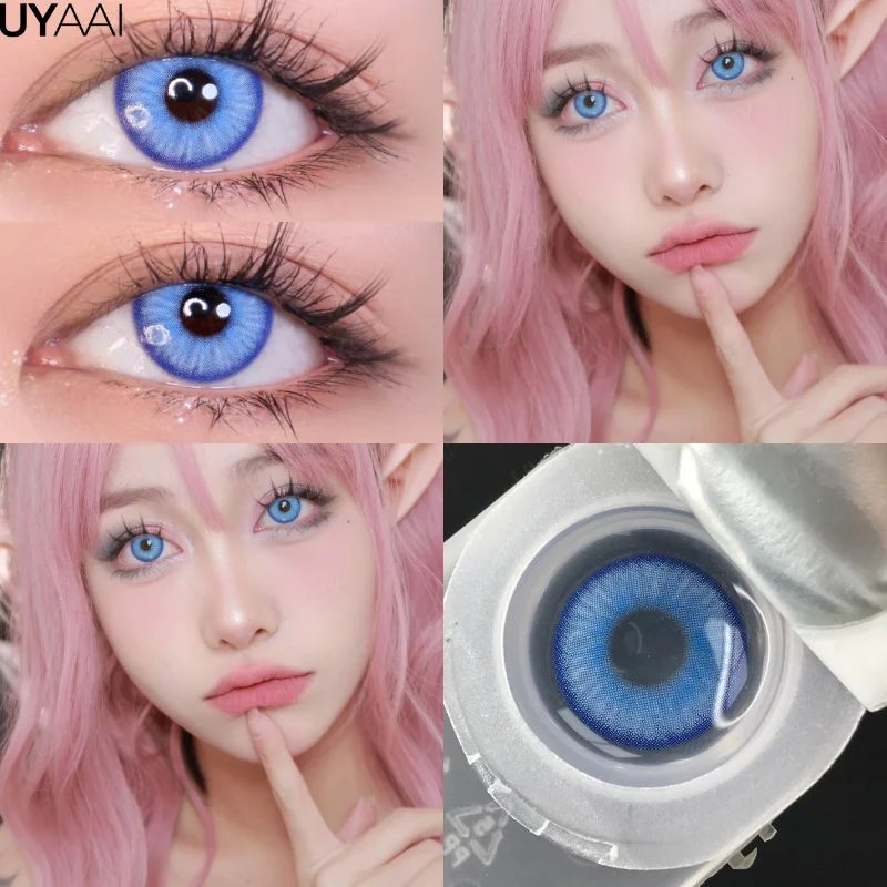 UYAAI Halloween Cosplay Color Contact Lenses Cosplay Lens Anime Red Lenses Girl Tears Graduated Colored Lenses Makeup Eye Len