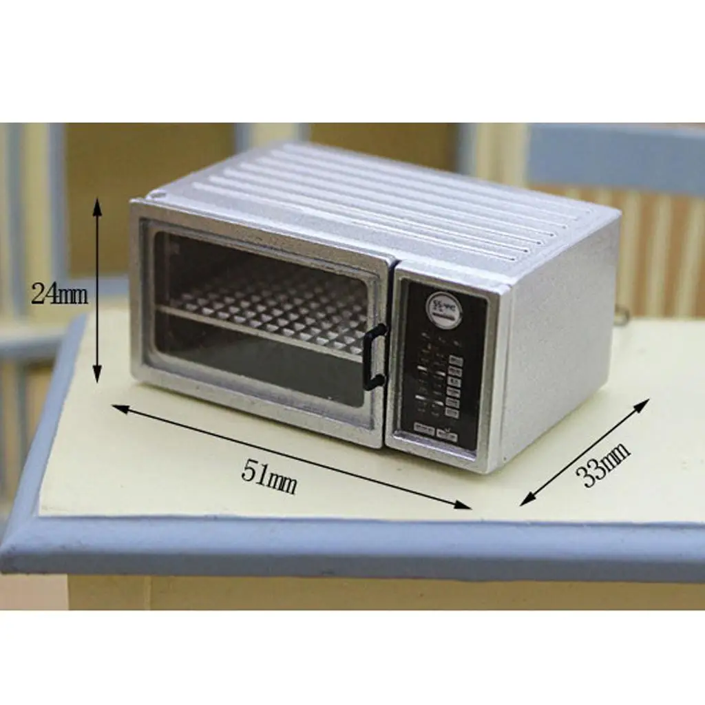 

1/12 Dollhouse Miniature Furniture Alloy Microwave Oven Kitchen Decor