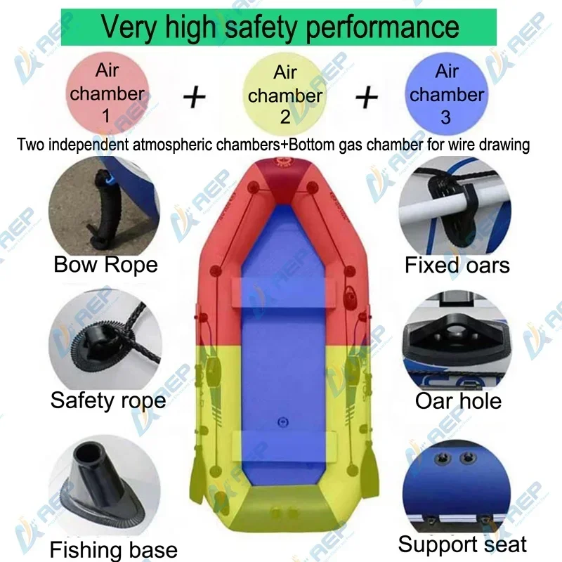 

2022 Новая надувная лодка из ПВХ, 4-местная надувная гребная лодка с веслами и насосом