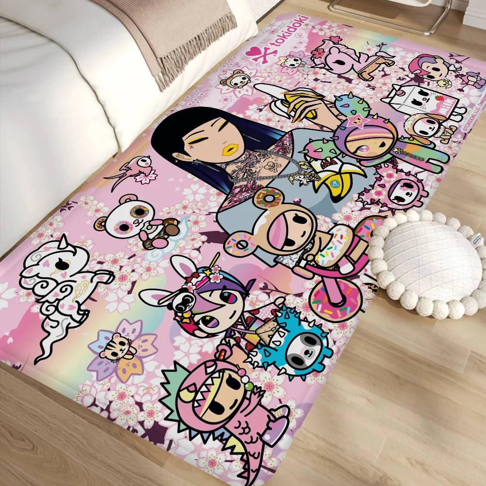 Cartoon T-Tokidoki Hallway Carpet Non-Slip Laundry Room Mat Laundry Decor Balcony Child Living Room Toilet Rug