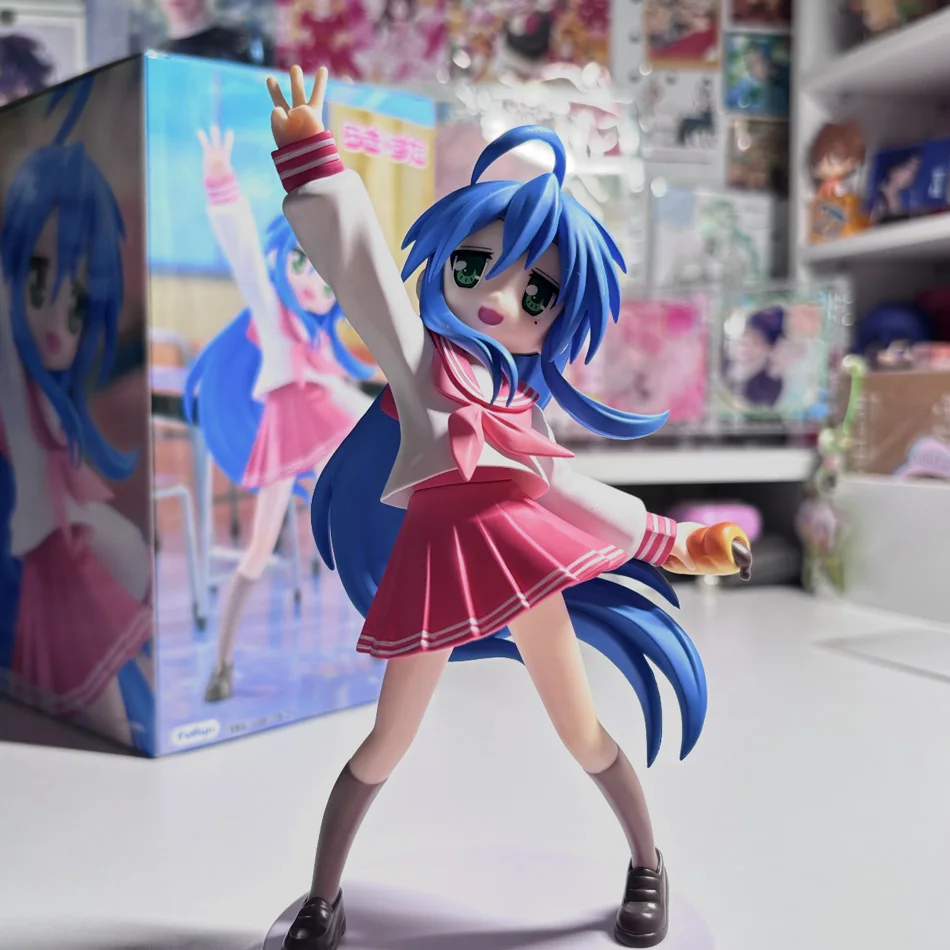 17cm Anime Lucky Star Izumi Konata Figur Niedliche Matrosenuniform Figurine Modell Spielzeug Tischdekoration Wohndeko Sammlerstück Geschenk – Detail 9