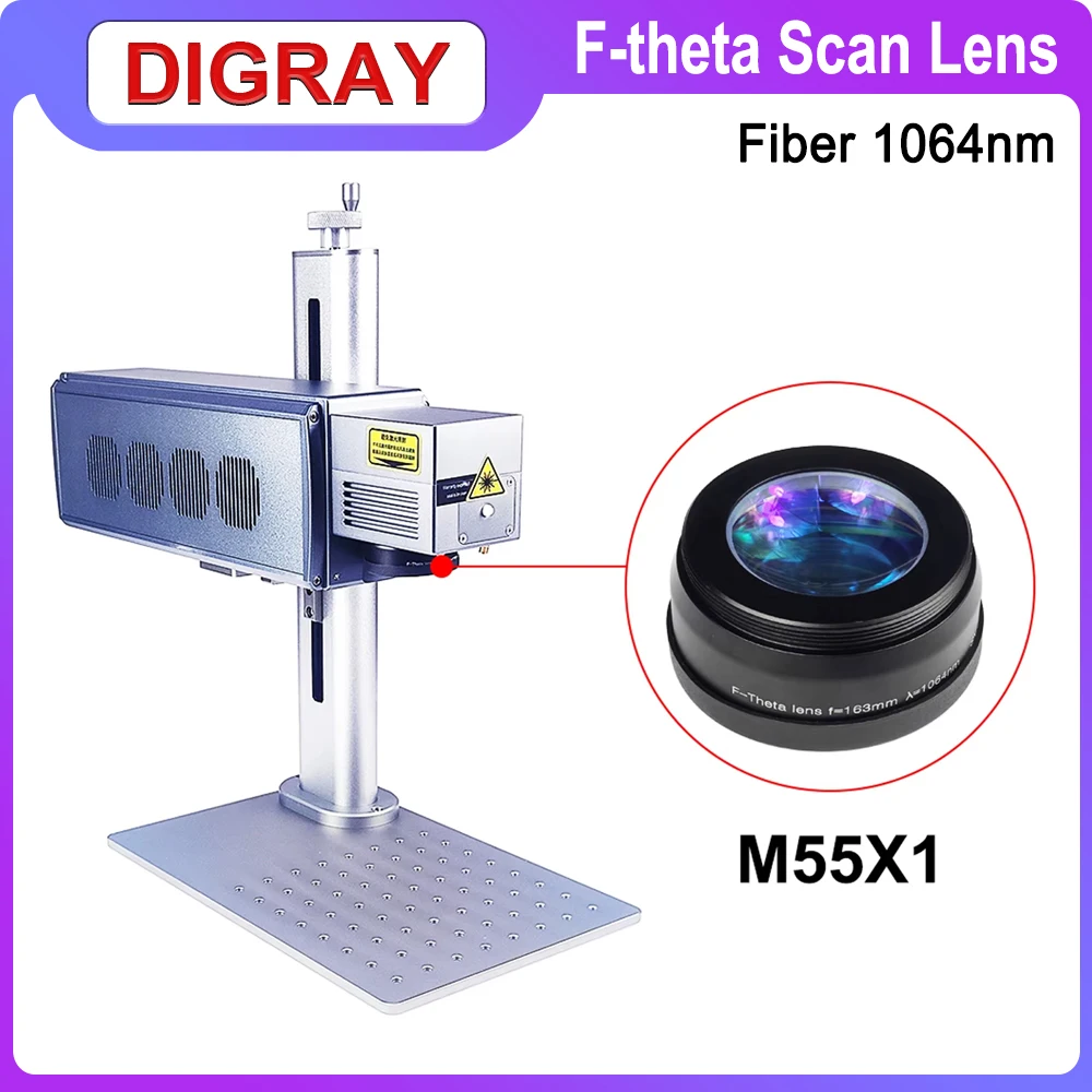 DIGRAY F-theta Scanning Lens Parts Thread M55X1 Galvanometer Field Lens Suitable For 1064nm YAG Fiber Laser Marking Machine