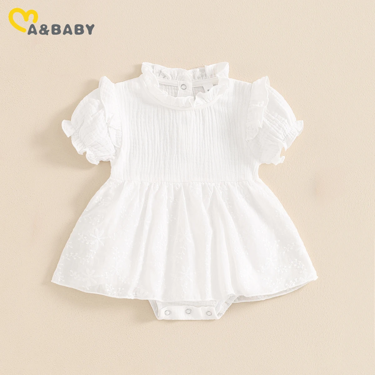 

ma&baby 0-18M Baby Girls Romper Newborn Infant Toddler Summer Jumpsuit Soft Solid Color Ruffle Sunsuit Playsuit Clothing