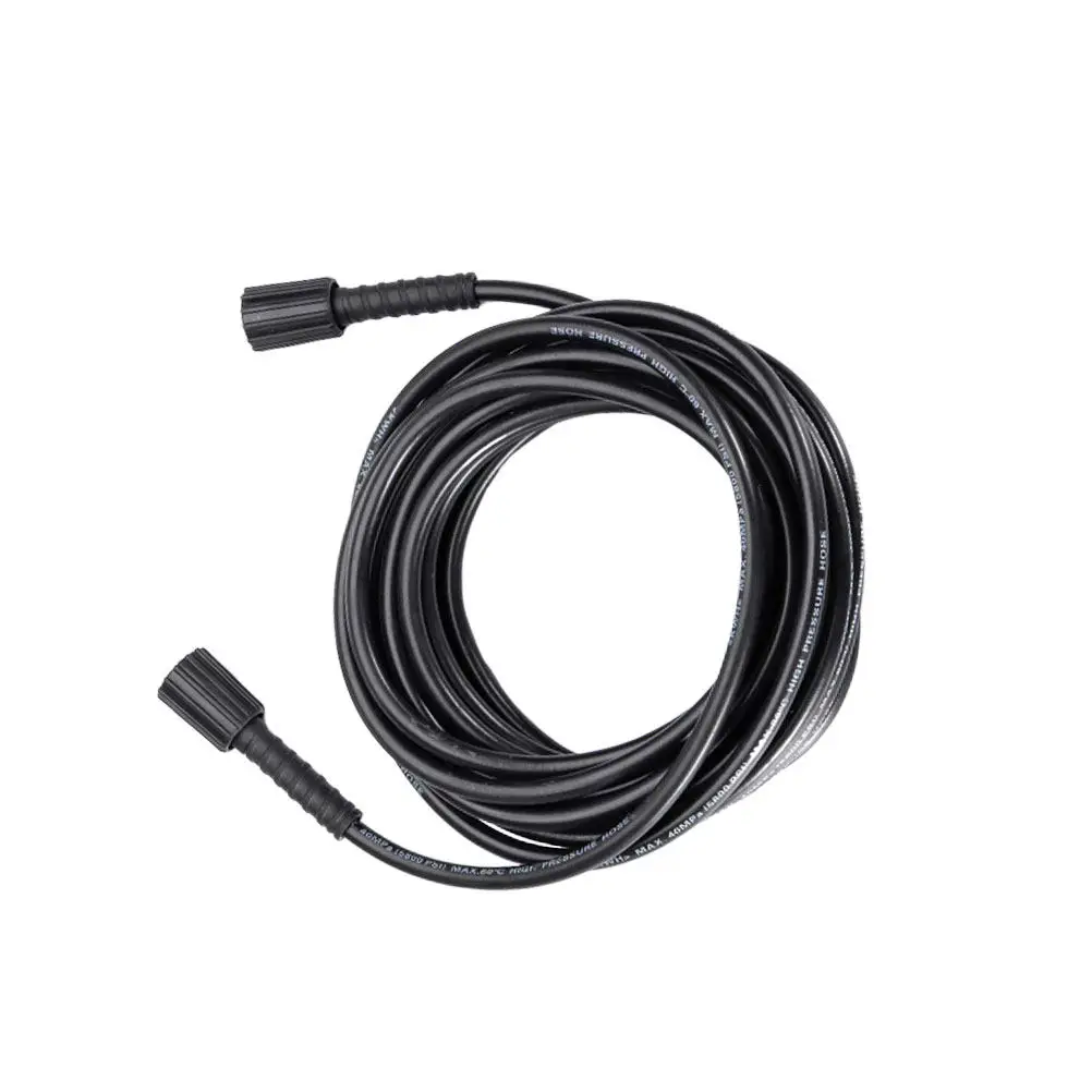 10M High Pressure Washing Machine Hose for Car Double End Rubber Water Heater Hose Black 22Mm Female Connection