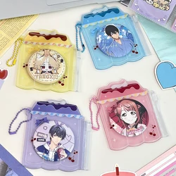 Pudding Shape Ita Bag Pin Case Badge Protector Transparent Case For Anime Badge Pins Decoration Cartoon Ita Bag Accessories