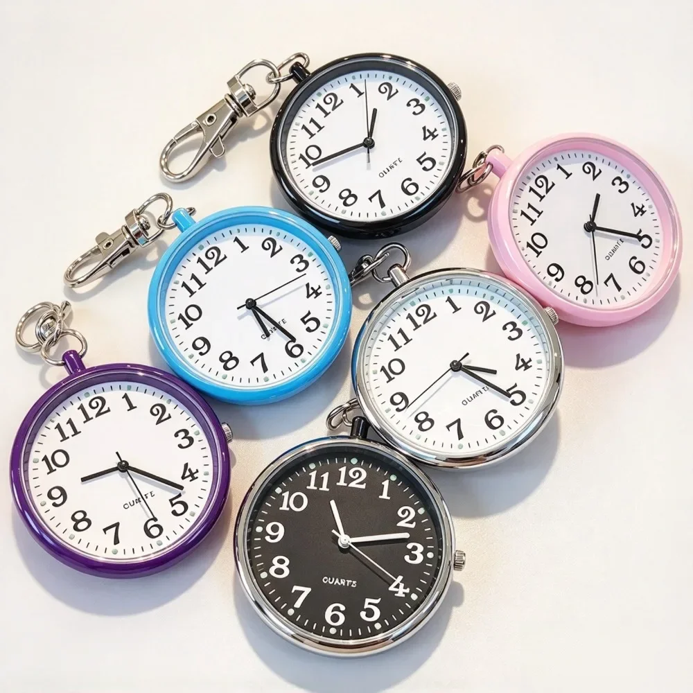 Vintage Classic Pocket Watch Retro Color Dial Arabic Numeral Scale Fob Chain Clock Men Women Gift Fashion Pendant