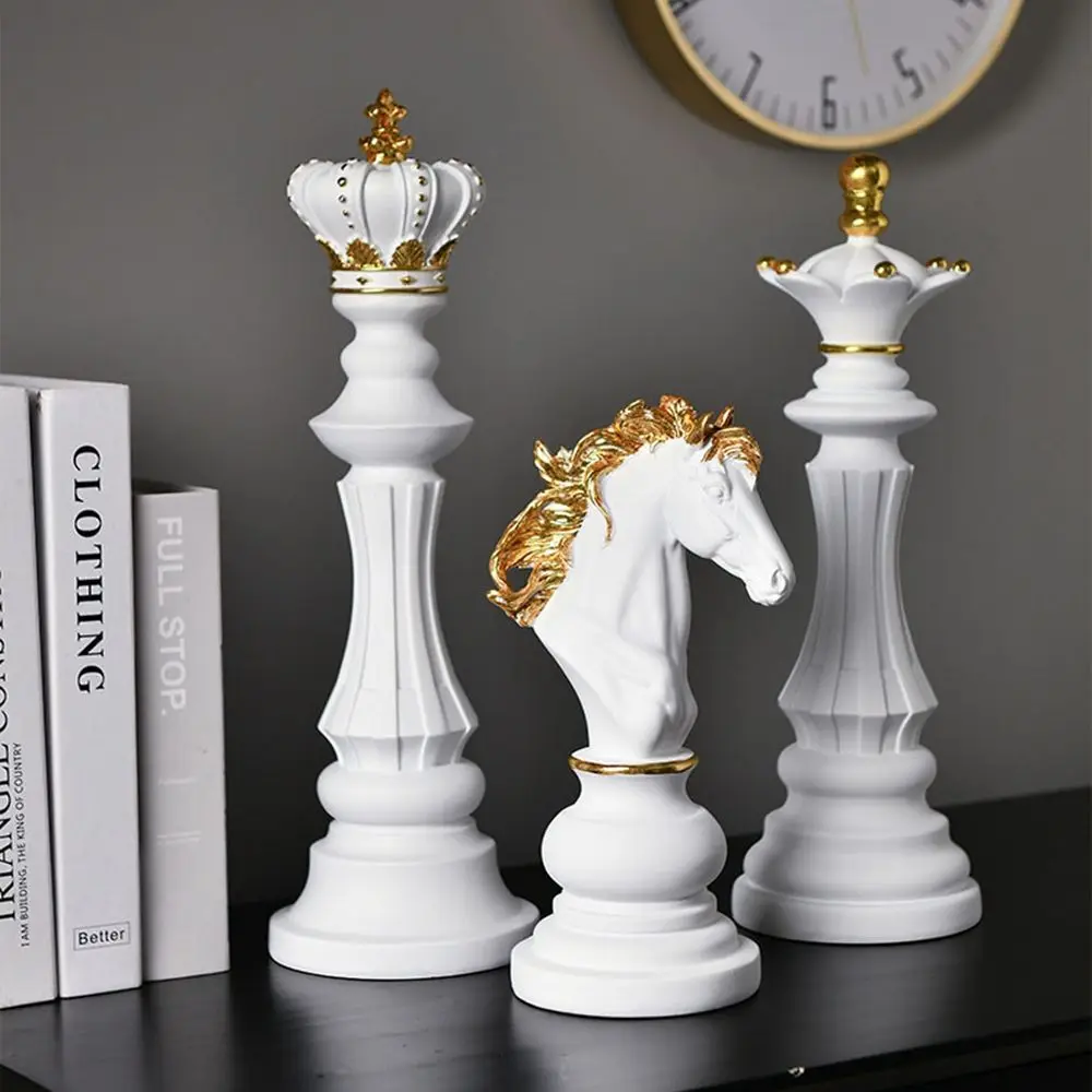 Board King Knight Queen For Interior Cabinet Decoration Games Accessories Home Desktop Decor Chess Figurine Chessmen Ornaments