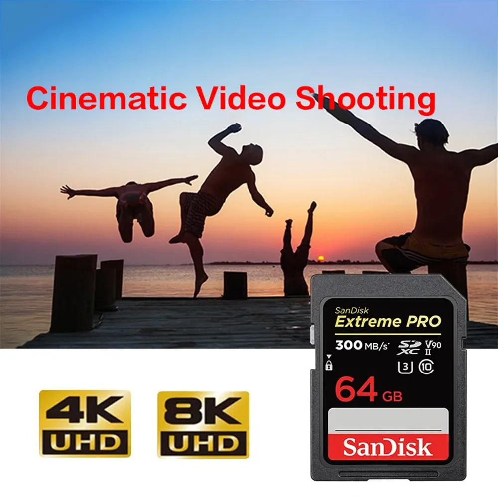 بطاقة الذاكرة الأصلية 64 جيجابايت Extreme Pro 128 جيجابايت بطاقة SD SDHC/XC Class10 ماكس 256 جيجابايت سرعة القراءة 300 متر/الثانية UHS-II U3 للكاميرا الرقمية SLR