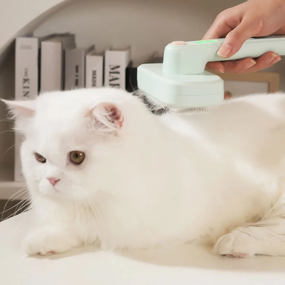 Pet Clean Brush One-Key Hair Removal Negative Ion Electric Self Cleaning Slickers Brush For Cats Dogs Grooming Brush Hair Comb