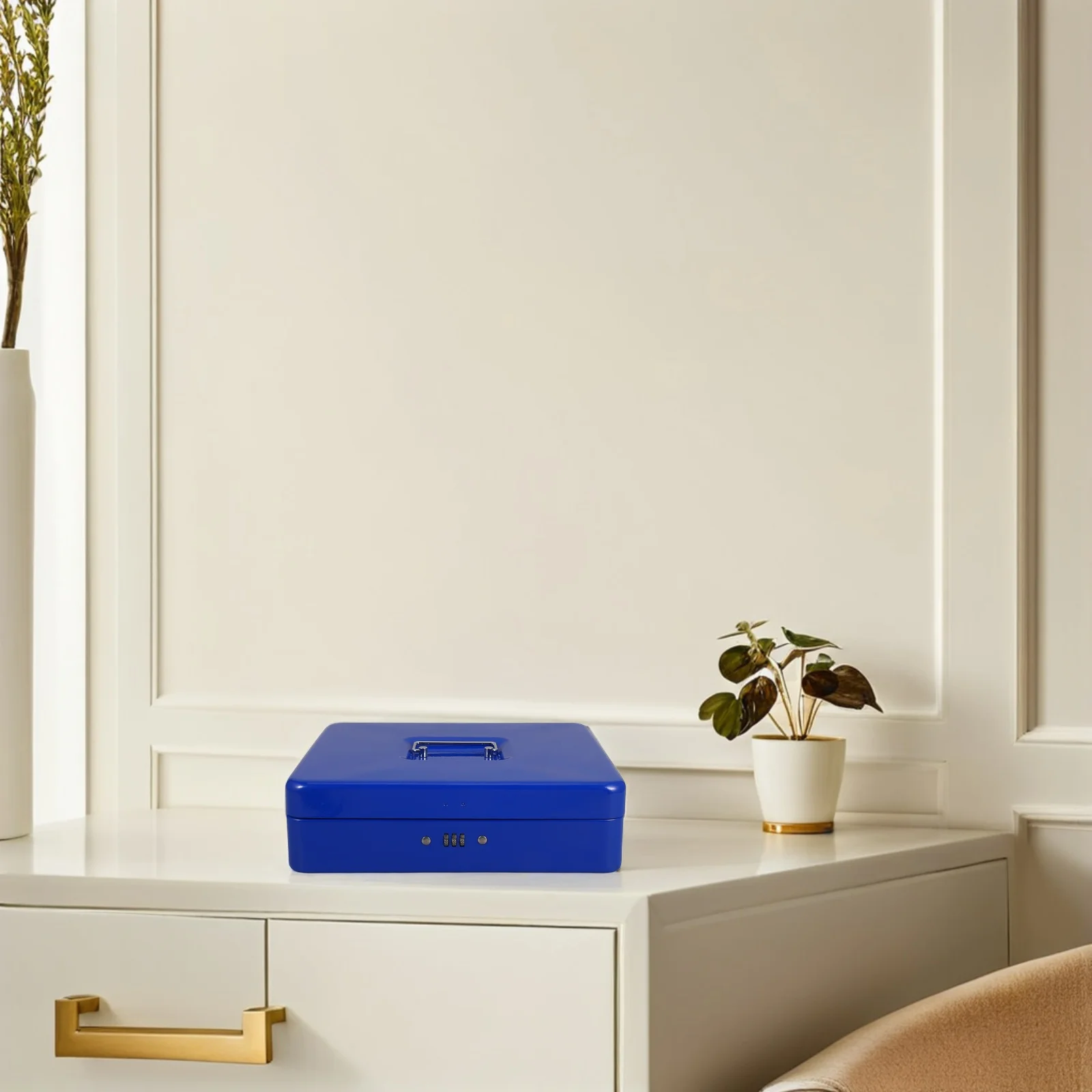 

Metal Box With Combination Lock Secure Storage Container Retail Stores Compact Lockbox For Cash Receipts Money Safe Box