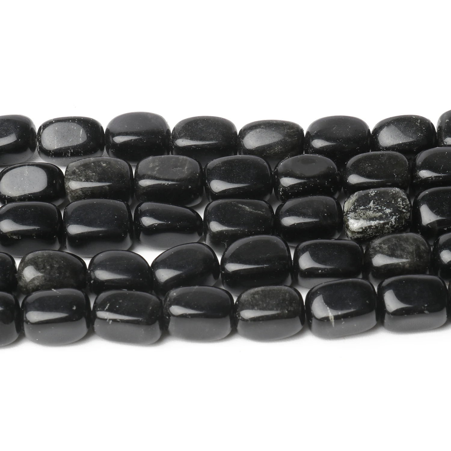 Natural Stone Square Black Obsidian Beads Tube Shape Loose Beads For Jewelry Making DIY Bracelet Necklace Findings 8x12mm 15Inch