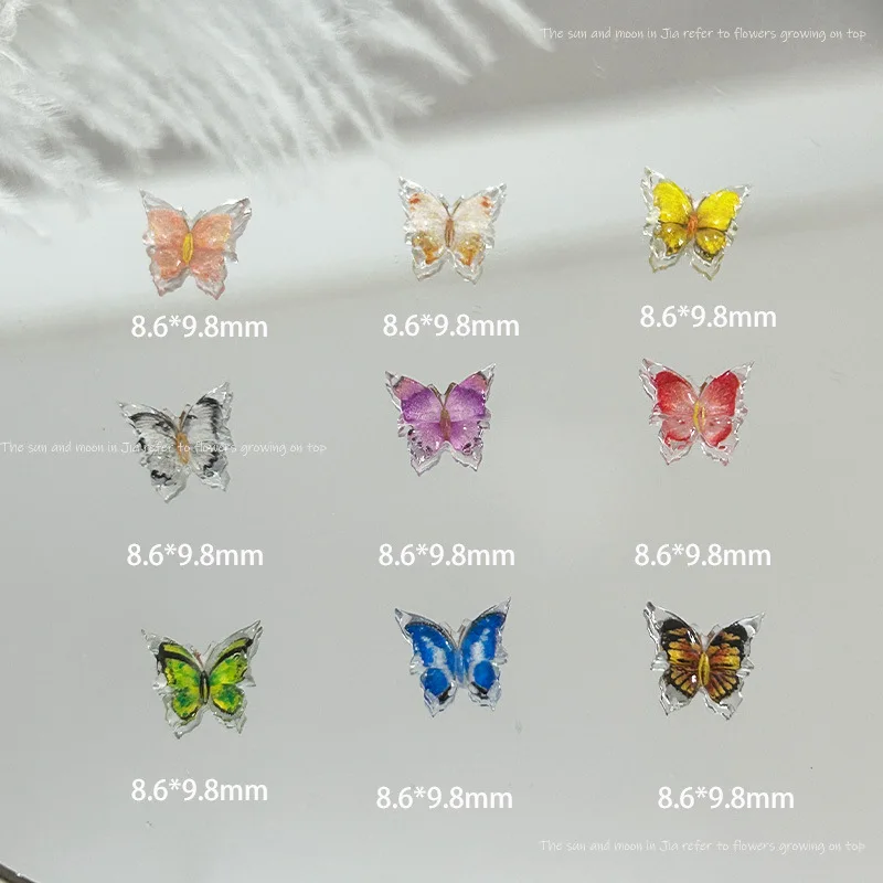 30 قطعة فراشة مطبوعة نابضة بالحياة مسمار السحر الملونة ثلاثية الأبعاد الراتنج مسمار الفن زينة مع تصاميم الجناح واقعية ل Manic أنيقة