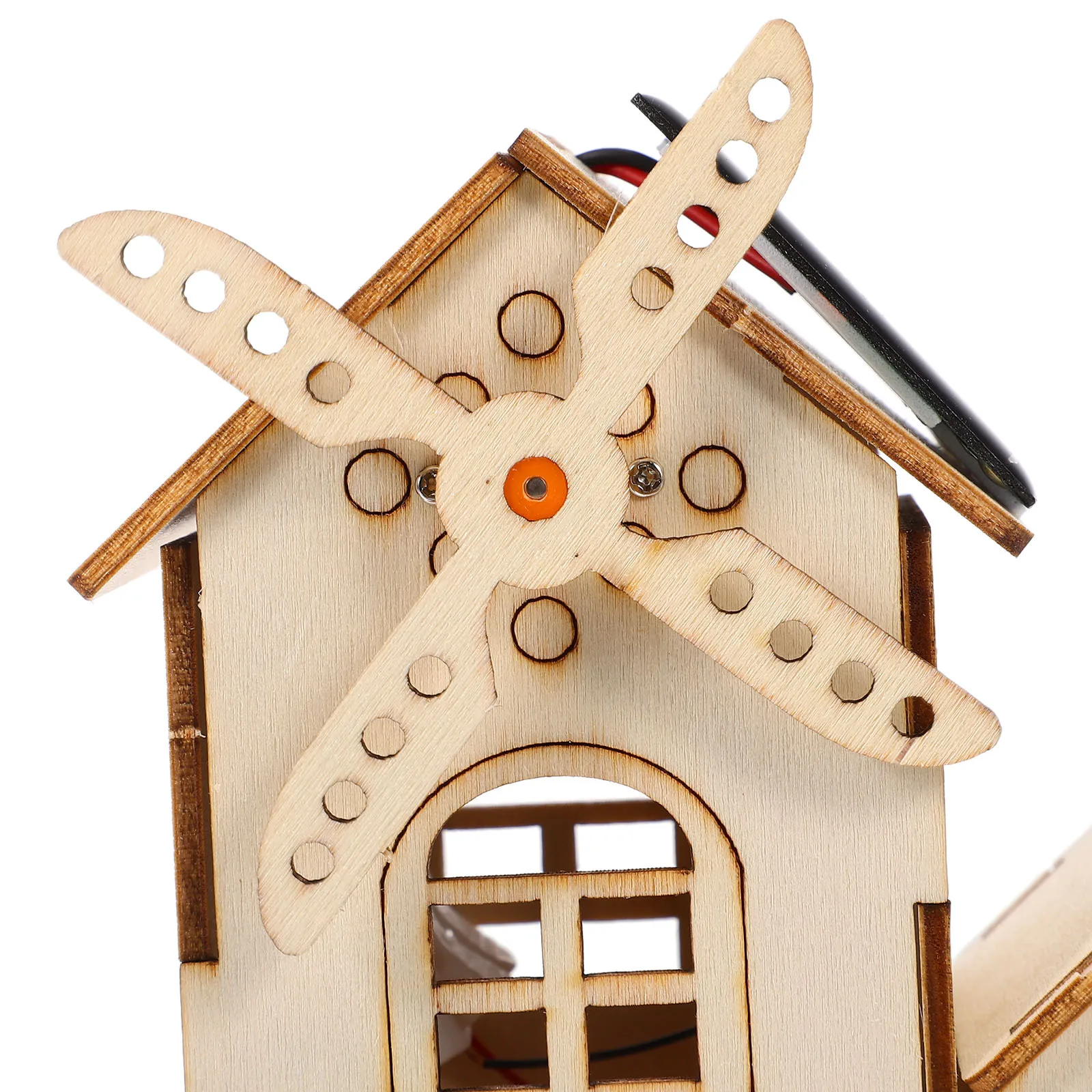 1 Set Solar Powered Windmill Kit Kids Diy Science Experiment Wooden House Assembly Stem Solar Educational