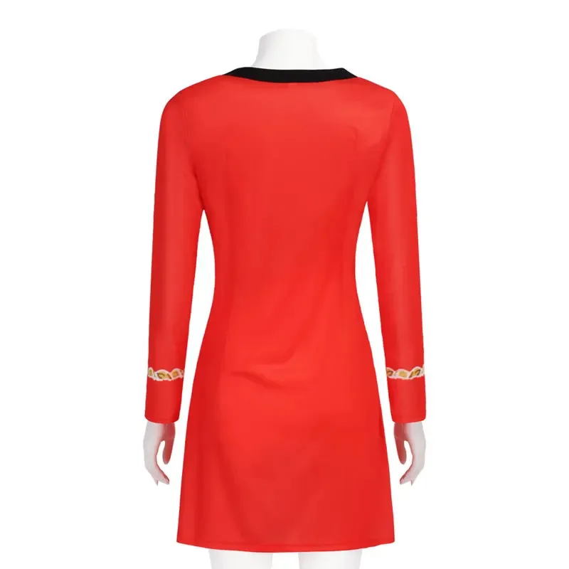 DY20Adult Star Trek فستان تنكري TOS أنثى طاقم الخيال العلمي زي أزرق وأحمر للمؤتمرات والحفلات25 #5