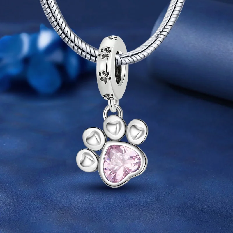 

925 Sterling Silver Luggage Perfume Claw Pink Charms Bead Diy Bracelet Making Gift Of High Quality Fashion Jewelry For Womens