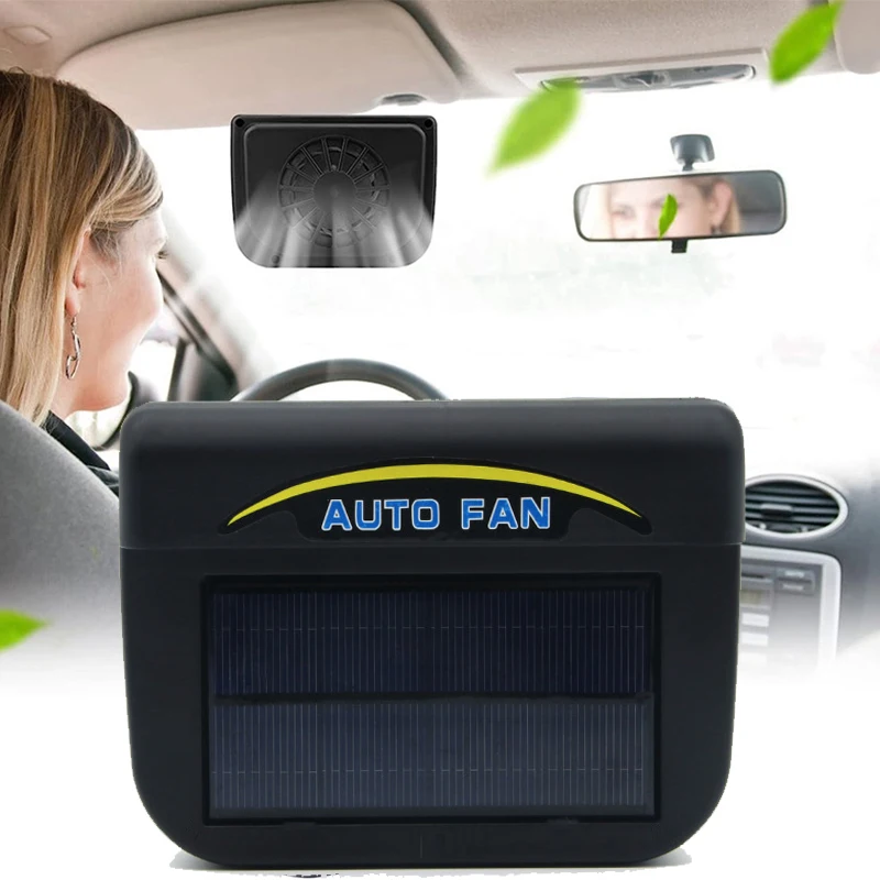Auto Solar Powered Fan Portable Window Windshield Cooler Energy Saving Clean Air Exhaust Cooling Fan Window Ventilador Fan