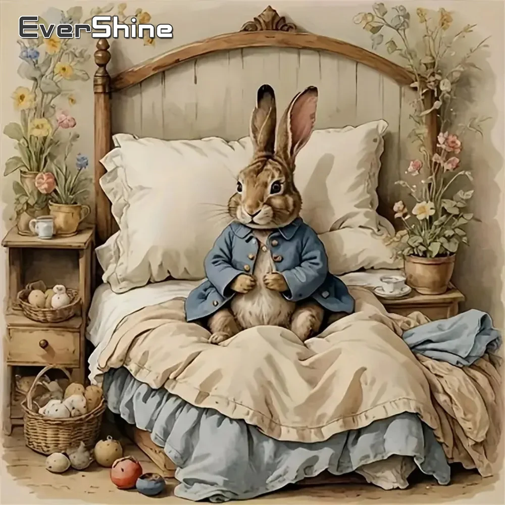 Evershine 5D DIY Diamant Stickerei Kaninchen Tier Voll Platz Runde Diamant Malerei Neue Ankunft Mosaik Schlafzimmer Handgemachtes Geschenk