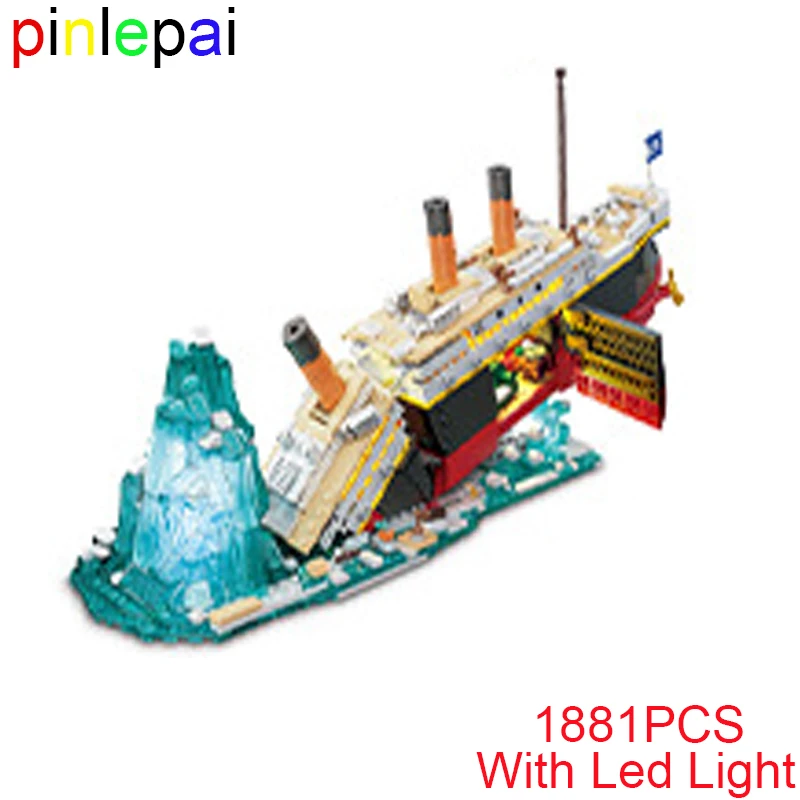 

Pinlepai Titanic Bricks Building Block Ship Blocks Moc Boat Cruise Brick Ocean Model Steamship Set Movie Toys For Children