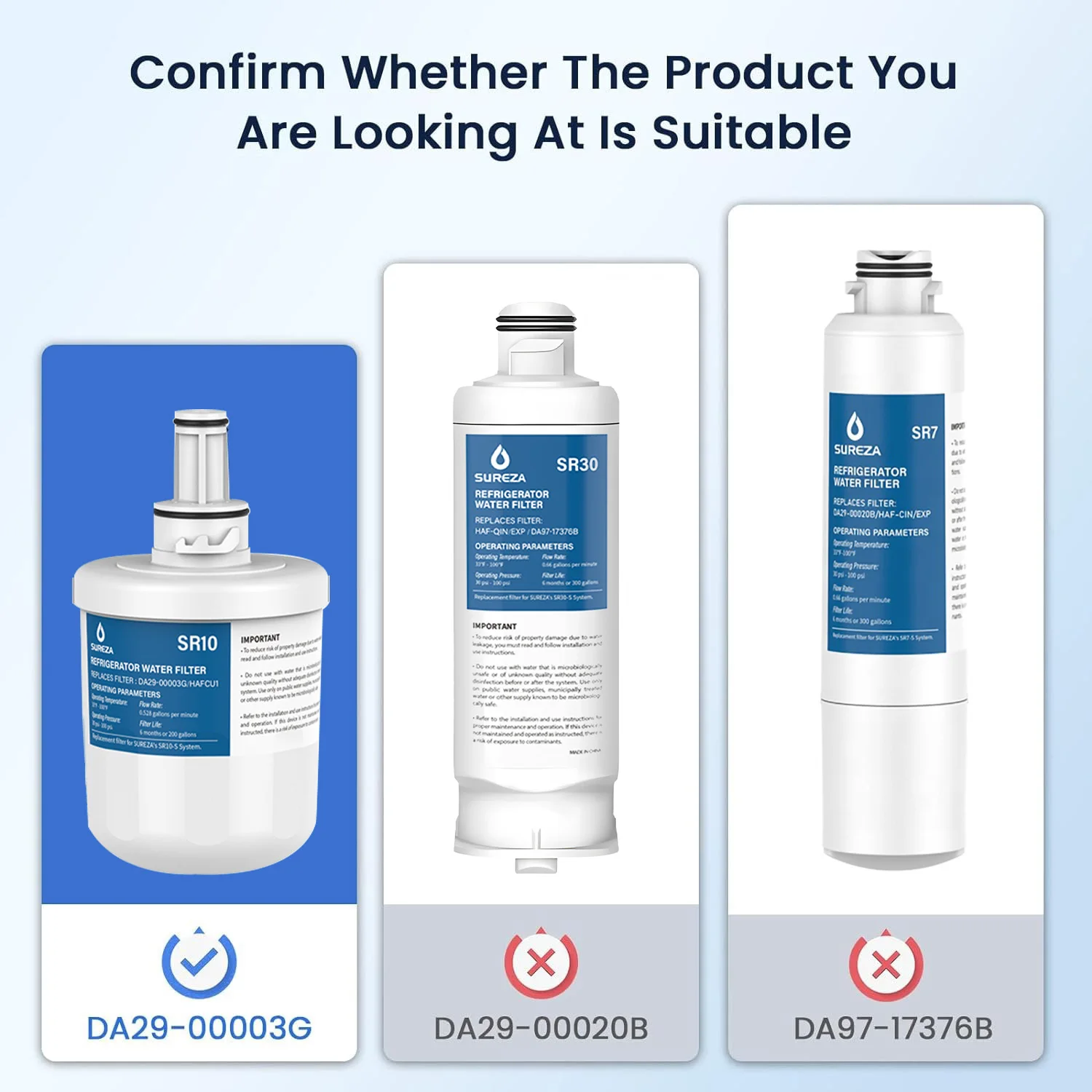 DA29-00003G Refrigerator Water Filter, Compatible with Samsung Aqua-Pure Plus DA29-00003F DA29-00003B HAFCU1 RFG237AARS, 1-5PACK