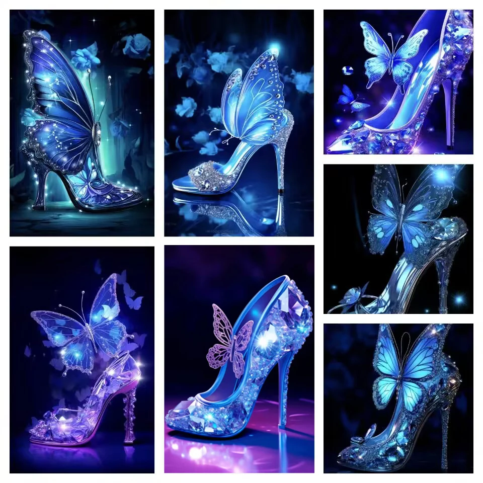 Butterfly High Heels DIY 5D Diamond Painting New Collection 2023 Princess Diamond Mosaic Diamond Embroidery Rhinestone Decor