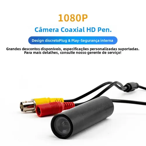 Imagen 2 del producto Mini cámara tipo bala de metal AHD de 2MP, visión diurna/nocturna, lente de 3,6 mm, resistente al agua IP66, cámara interior y exterior de 12 V CC