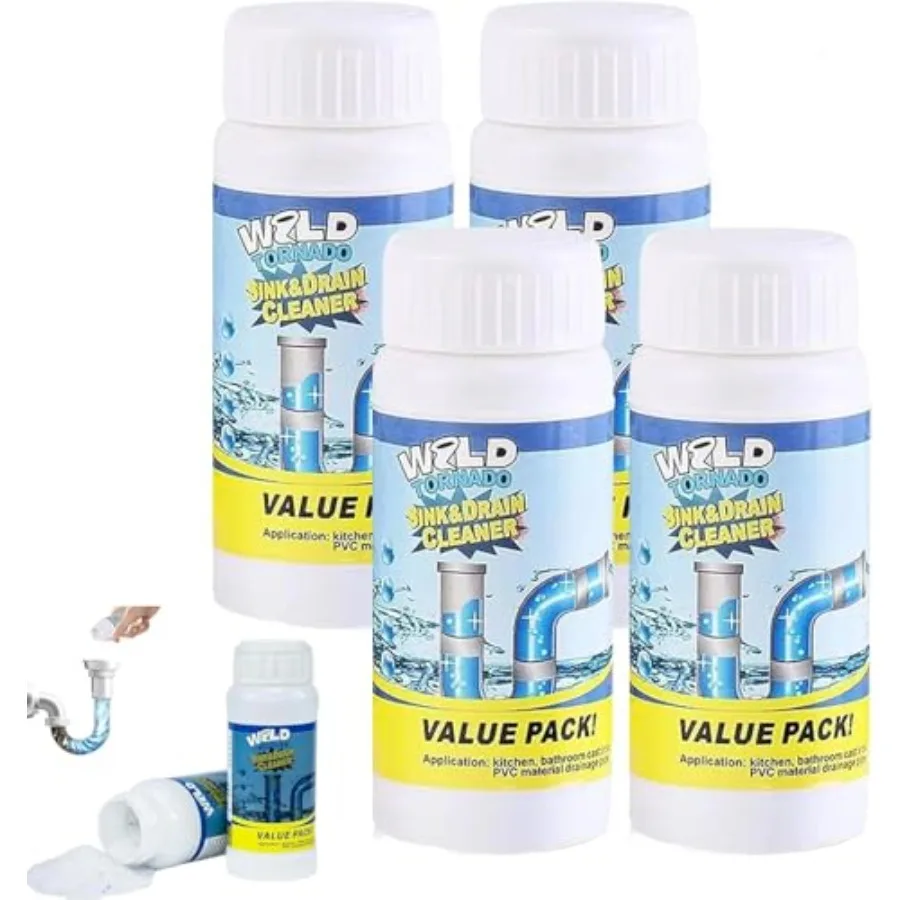 

Wild Tornado Sink and Drain Cleaner, Wild Sink and Drain Cleaner, Wild Tornado Pipe Dredge, Fast Foaming for Kitchen, Toilet Pi