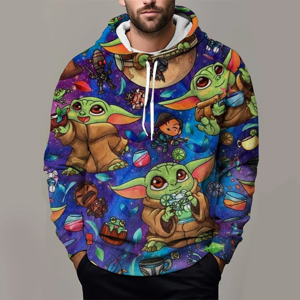 2024 Spring and Autumn New Yoda Baby Hoodie 3D Digital Printed Men's Hoodie Men's Women's Fashion Hip Hop Long Sleeve