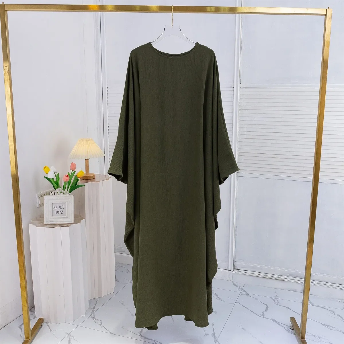 Muslim Abayas Loose Long Maxi Dresses Women Jilbabs Ramadan Dresses Muslim Islamic Dress Full Sleeve O-neck Casual Solid Abaya