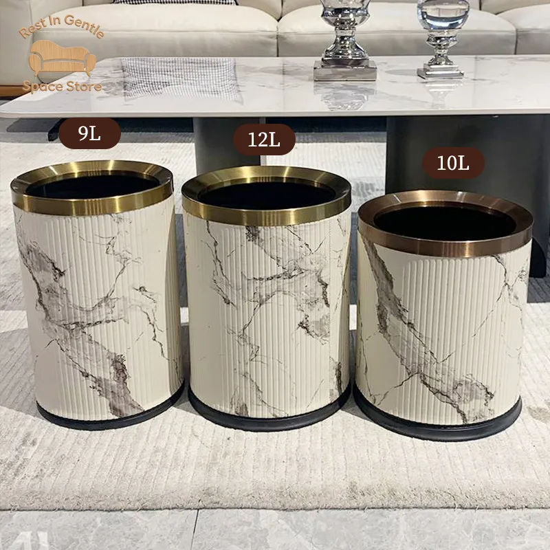Popular high-value trash can household living room kitchen bathroom bedroom new Chinese-style special office creativity