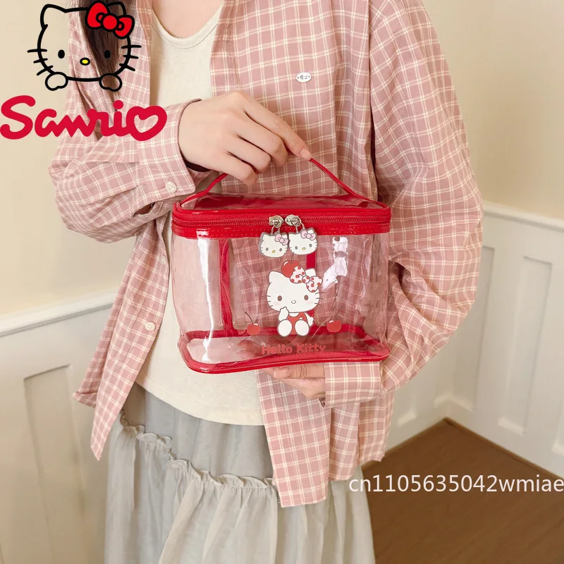  2025 New Transparent Makeup Bag Fashionable High Quality Handheld Toilet Bag Cartoon Lightweight Travel Item Storage Bag
