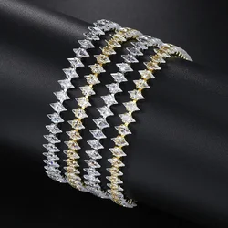 Silver Color Tennis Bracelet for Women Luxury Dainty Sparkling Cubic Zircon Stackable Chain Crystal Banquet Wedding Jewelry H085