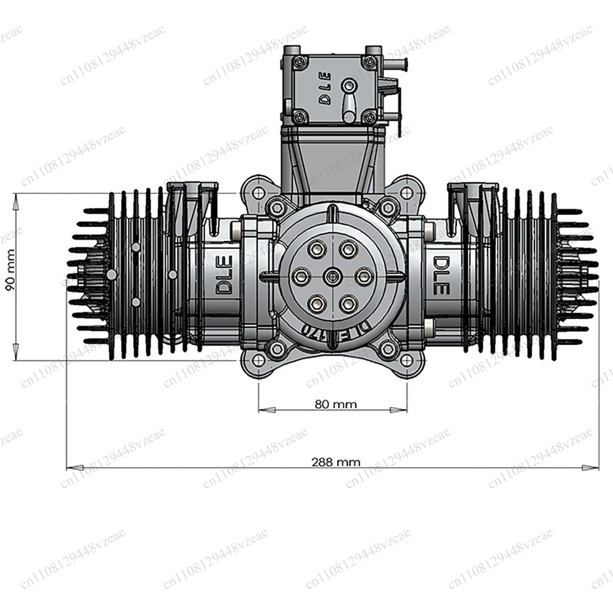 

DLE170 Two-cylinder Two-stroke with Power Generation System 80W170CC Displacement, Engine