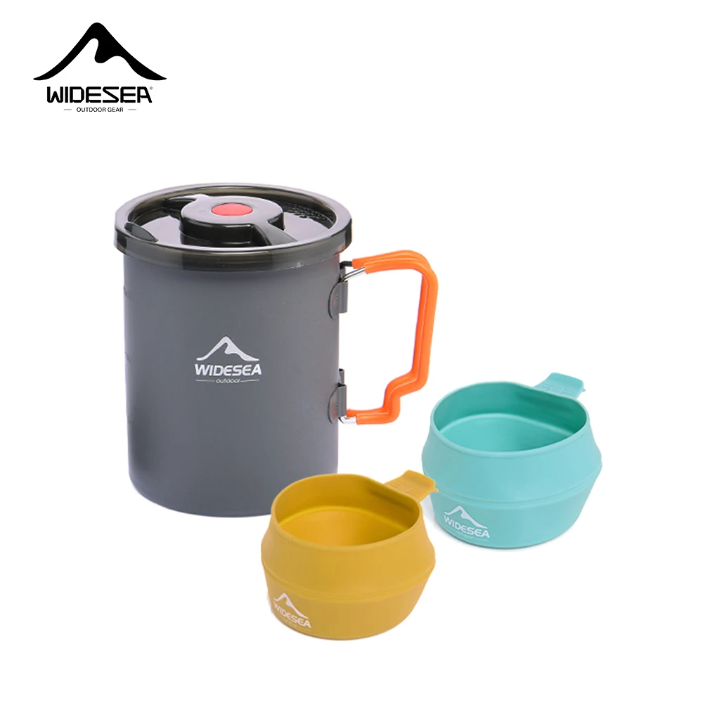 Widesea Camping Coffee Pot Folding Cup Bowl Portable Outdoor Cutlery Picnic Gadgets Hiking Dishes Accessories Survival Equipment