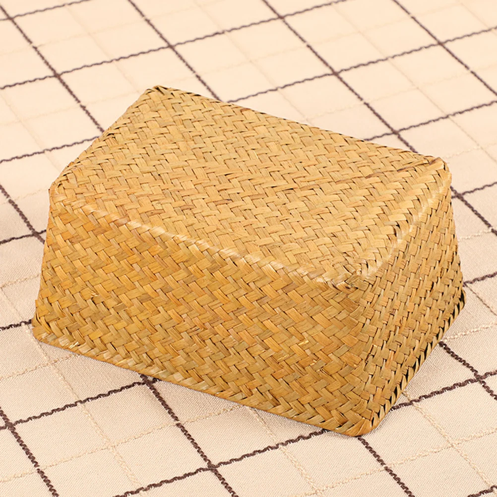 

Handmade Rattan Woven Storage Box Size S Tea Cake Basket Multi-Function Desktop Snack Candy Storage Tea Cake Rattan Box