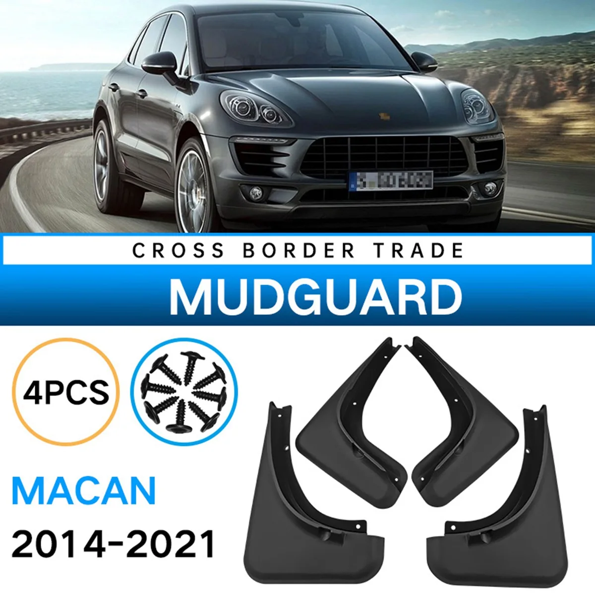 Car Mudflaps for -Porsche MACAN 2014-2021 Mudguards Fender Flap Splash Guards Cover Mud Car Wheel Accessories A