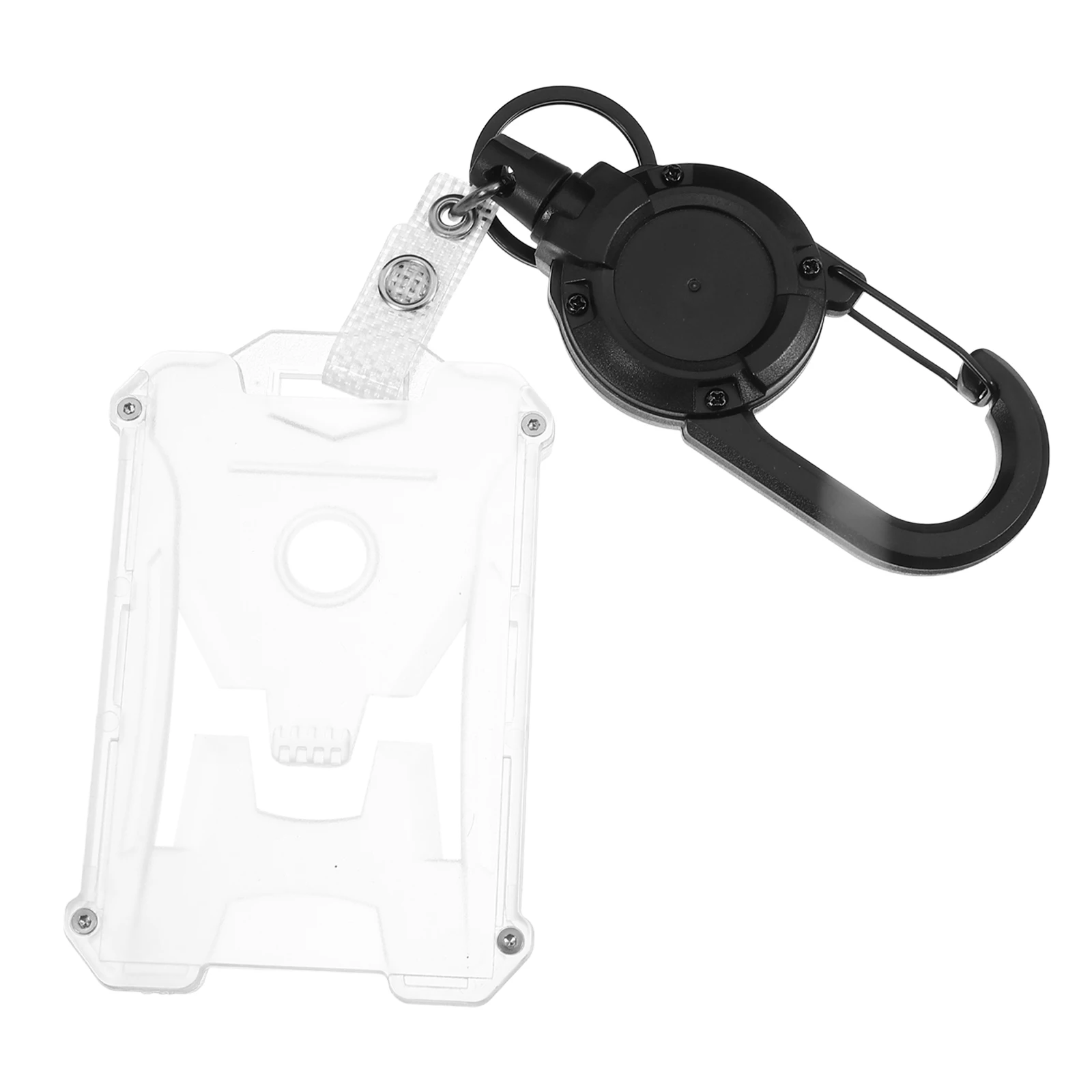 

Heavy Duty ID Card Holder Transparent Protective Case for Badge Credit ID Cards Clip Vertical Lanyard Office School Nurse ABS PC