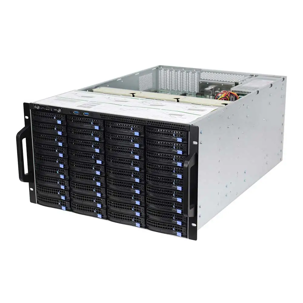 ตู้ฮาร์ดดิสก์ 60 อัน เซิร์ฟเวอร์ Rackmount Hotswap 6U แชสซีเซิร์ฟเวอร์จัดเก็บเคส แชสซีเปล่า