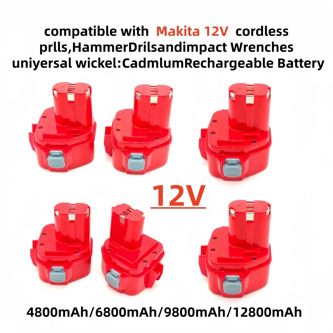 for Makita 12V Cordless Drill/Hammer Drill/Impact Wrench Nickel-Cadmium Rechargeable Battery PA12 1220 1233 1201 1222 1223 1235