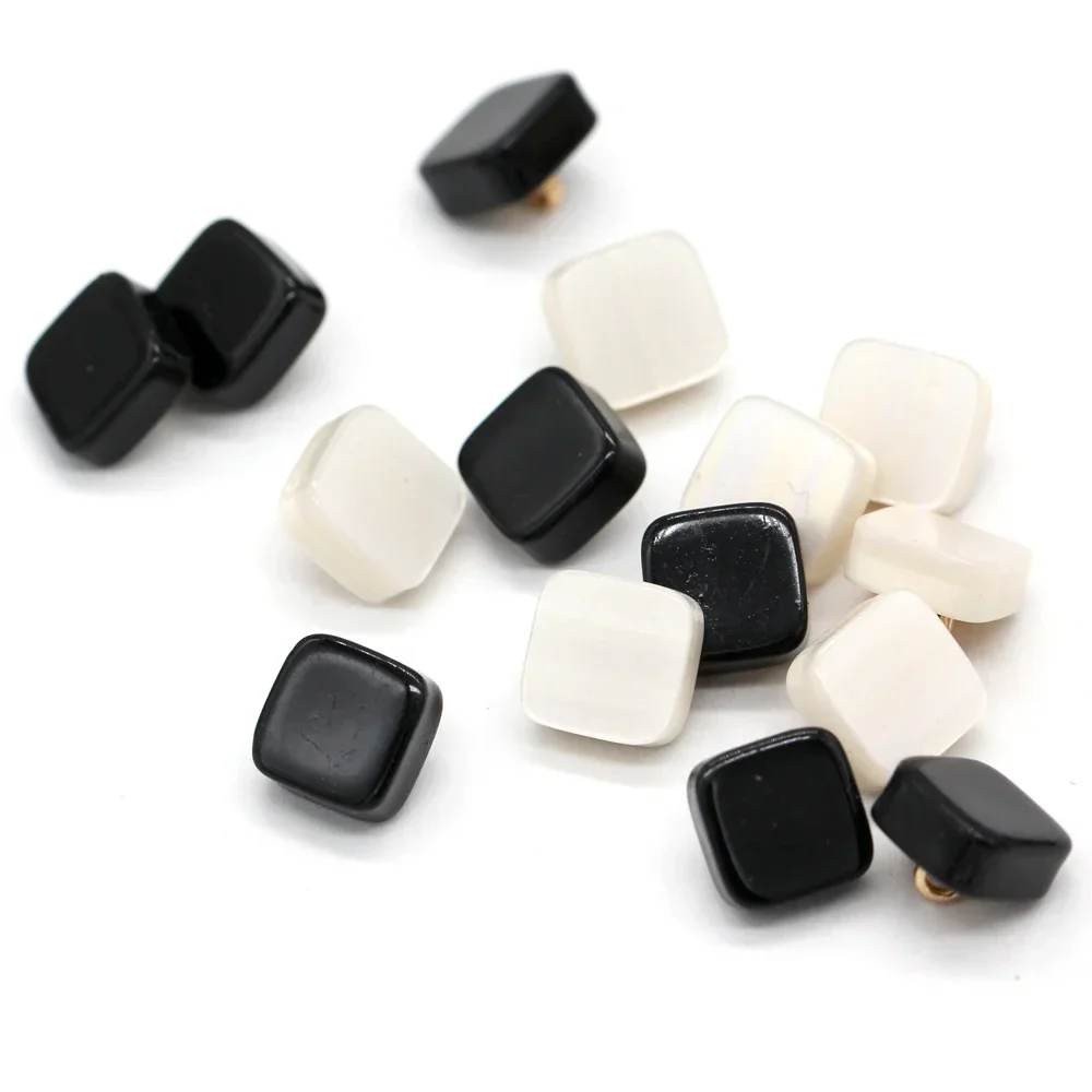 DOTOLLE 20Pcs 12mm Small Square Shape Pearl Buttons for Garment Shirt Blouse Skirts Cardigan Sewing Accessories
