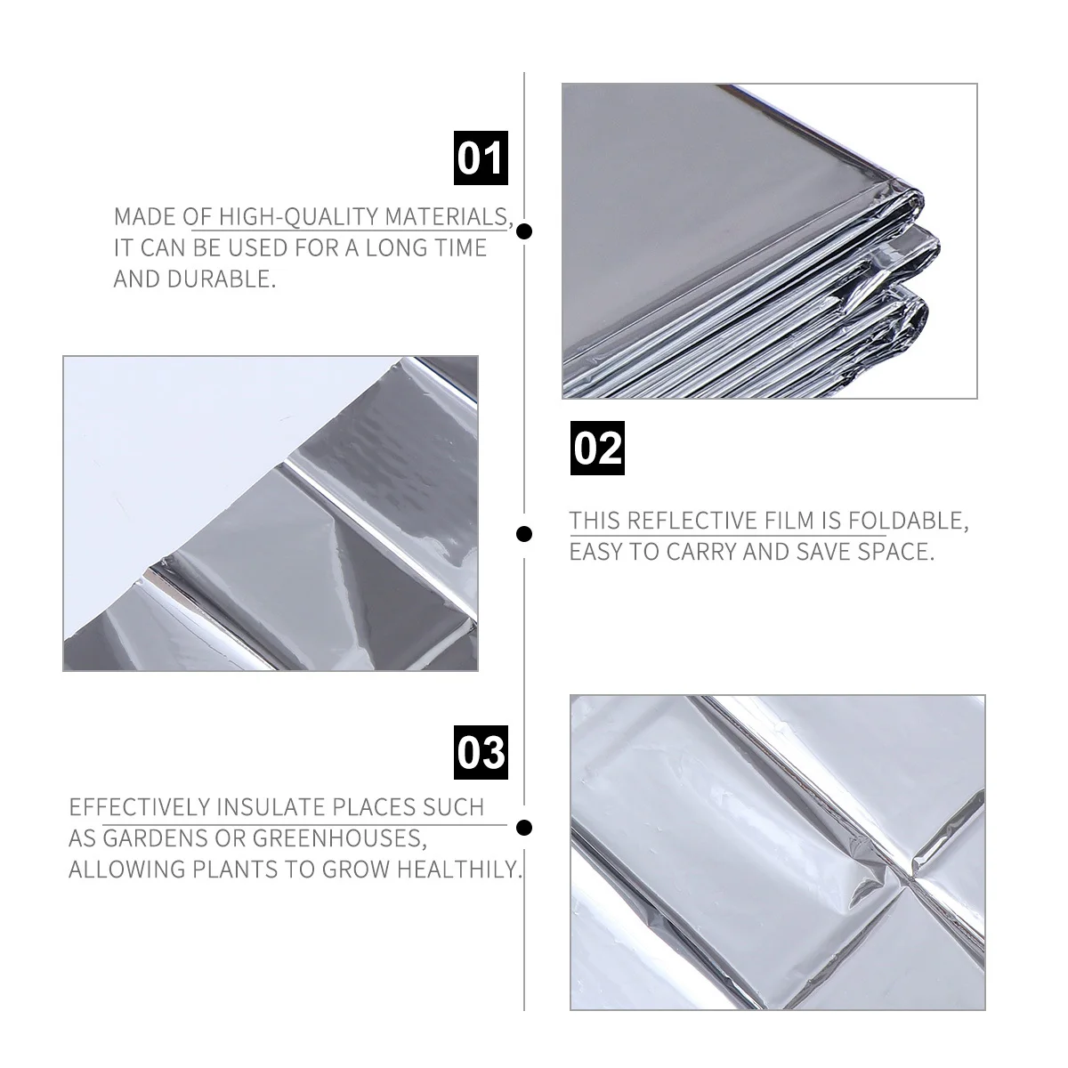 1 قطعة فيلم عاكس دائم طوي حديقة الدفيئة العزل يندبروف الاحتفاظ بالحرارة الزراعية مرآة ملصق فيلم دافئ #6